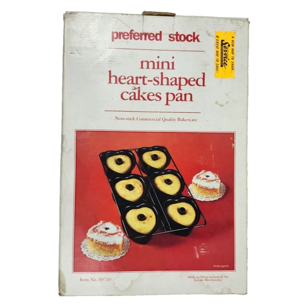 Vintage Mini Heart Shaped Cake Pans 14.5